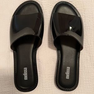 Melissa Beach Slides - S6 Black Sandals Like New